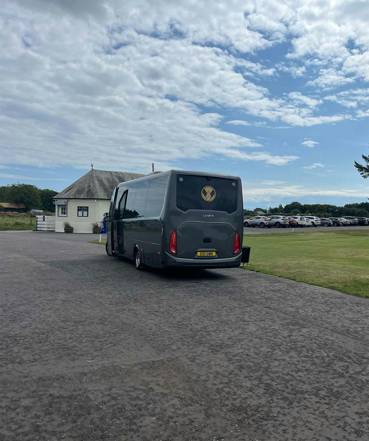 Van next to another golf course